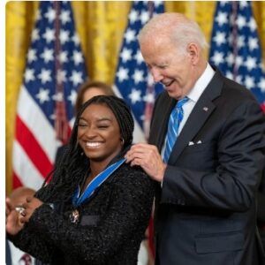 The youngest Medal of Freedom recipient just became the most decorated USA gymnast in Olympic history!!! Simone Biles  is the definition of the GOAT