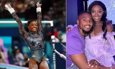 Simone Biles’ Husband Jonathan Owens cheers and proudly Kisses Wife as She Becomes the Most Decorated U.S. Gymnast in Olympic History